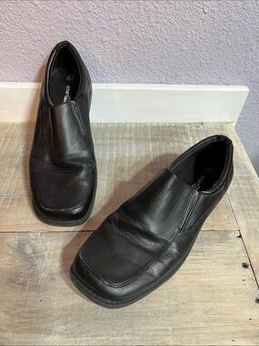 smartfit Black Boys Slip-On Leather Loafers Sz 5.5